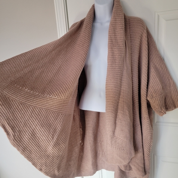 NWT Anthropologie Sleeping On Snow Open Cardigan Pink Blush Ribbed One Size - Picture 5 of 9